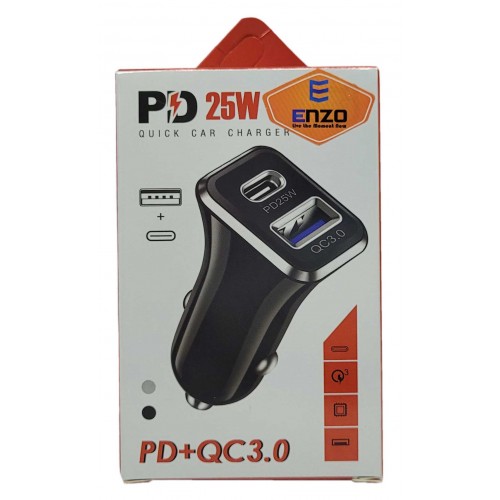 شارژر فندکی فست شارژ 25 وات ENZO PD