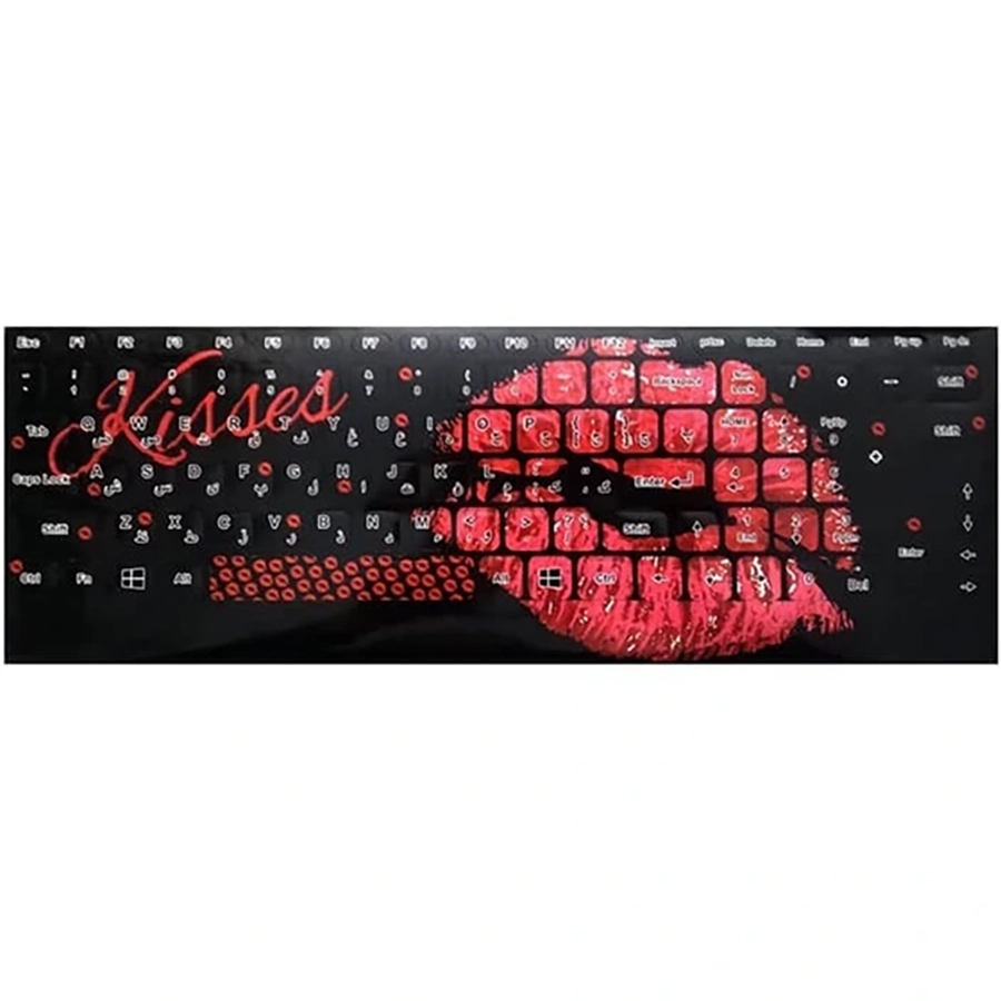 برچسب کیبورد فارسی طرح دار kiss