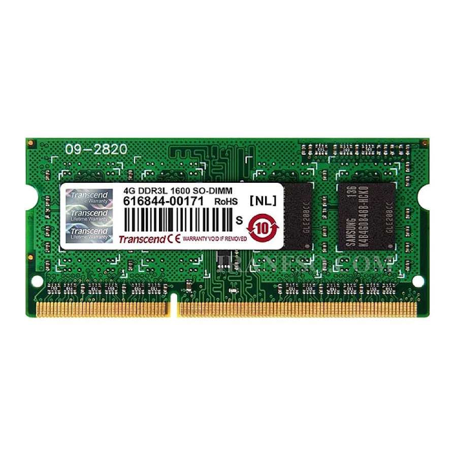 رم لپ تاپ Transcend ظرفیت 4 گیگابایت و مدل DDR3 باس 1600