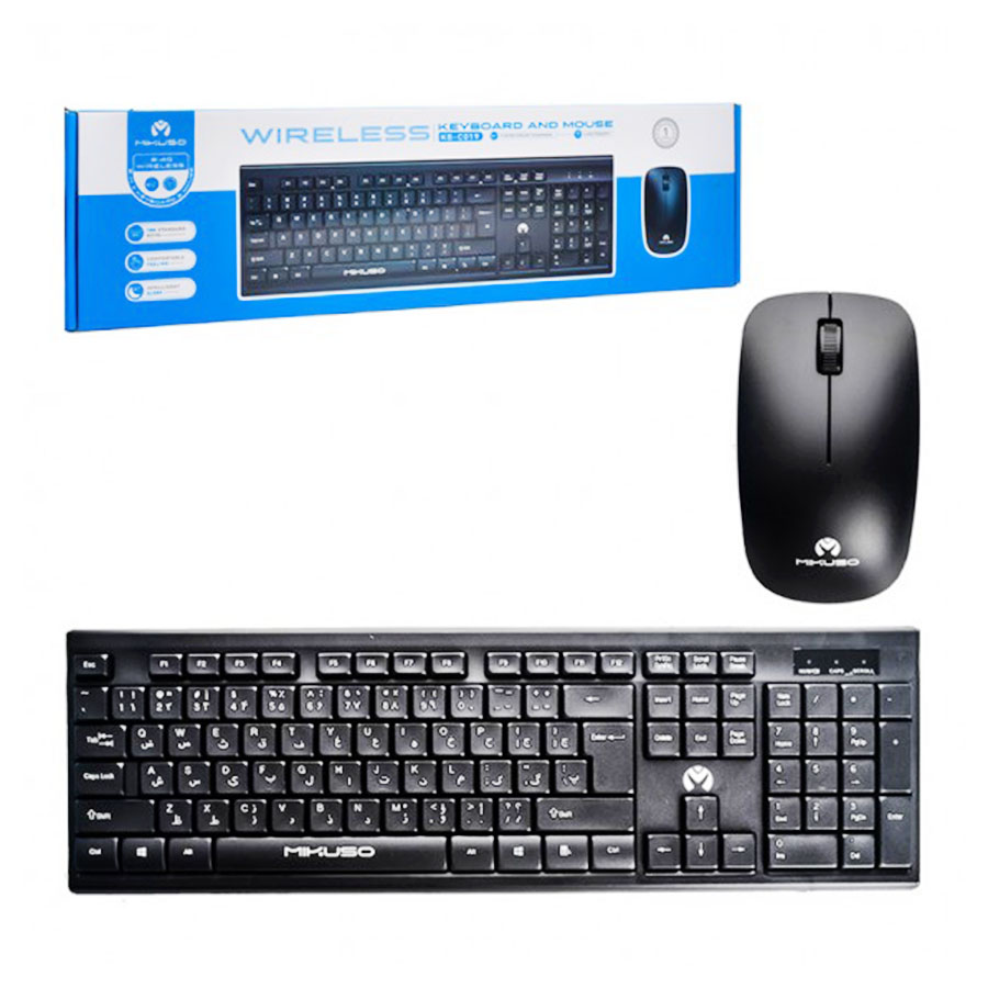 کیبورد و ماوس بی‌سیم Mikuso مدل KB-C019
