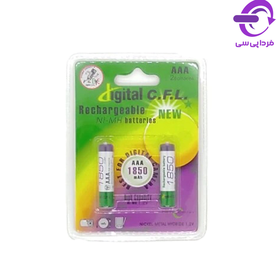 باتری شارژی نیم قلمی Digital مدل Ni-MH 1850