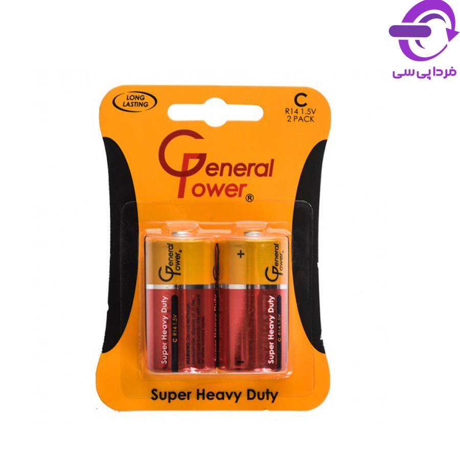 باتری سایز C جنرال پاور مدل R14 1.5V