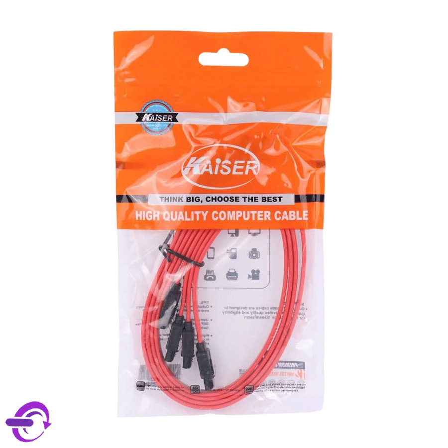 کابل دیتا SATA قفل دار مدل کایزر پک 4 عددی