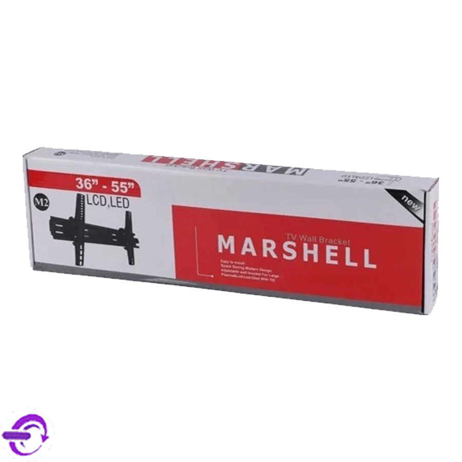 پایه دیواری تلویزیون مارشل مدل ثابت دوبازو مناسب برای تلویزیون‌های 36 تا 55 اینچ